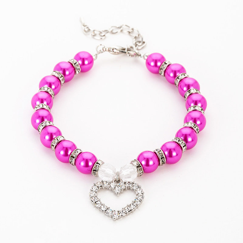 Pearl Necklace Pet Collar Decoration