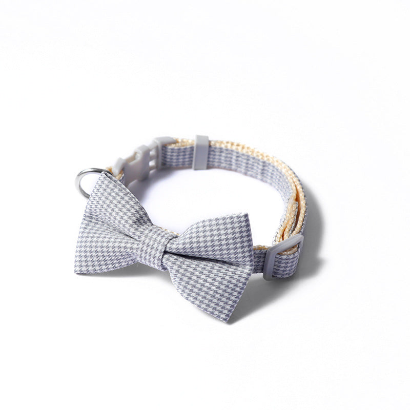 Houndstooth Bow Pet Collar