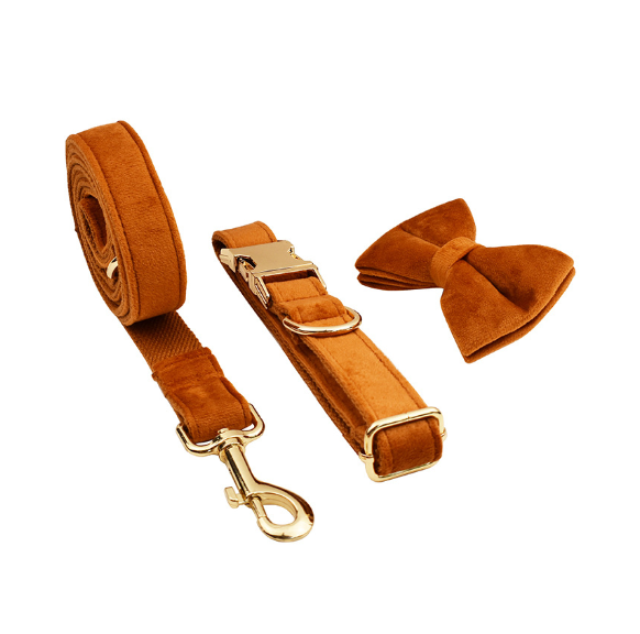 Velvet Pet Collar Traction Rope