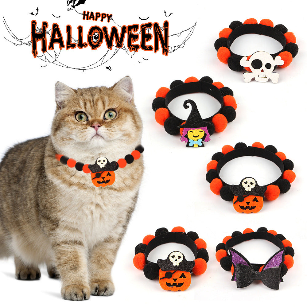 Halloween Pet Fur Ball Collar