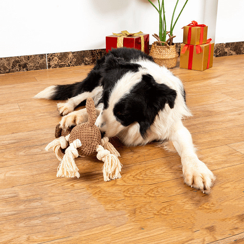 Dog Plush Toy Vocalization Bite-Resistant Cotton String