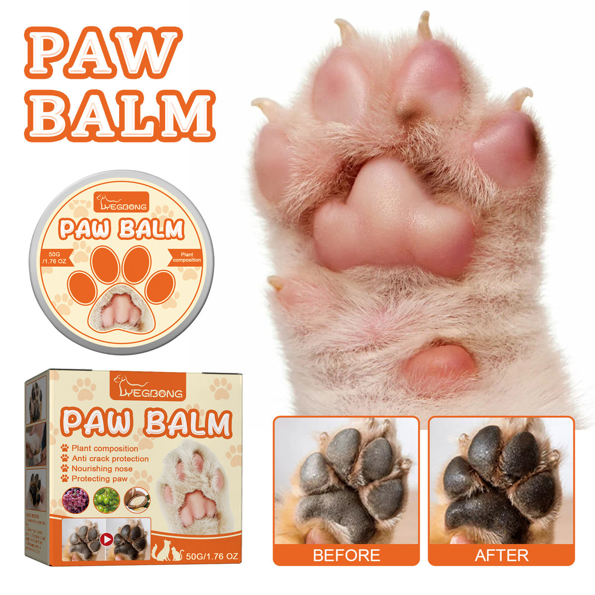 Anti-Chapping, Moisturizing Pet Paw Balm