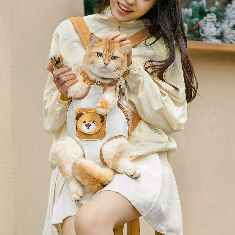 Portable Double-Shoulder Dog Bag With Chest Strap