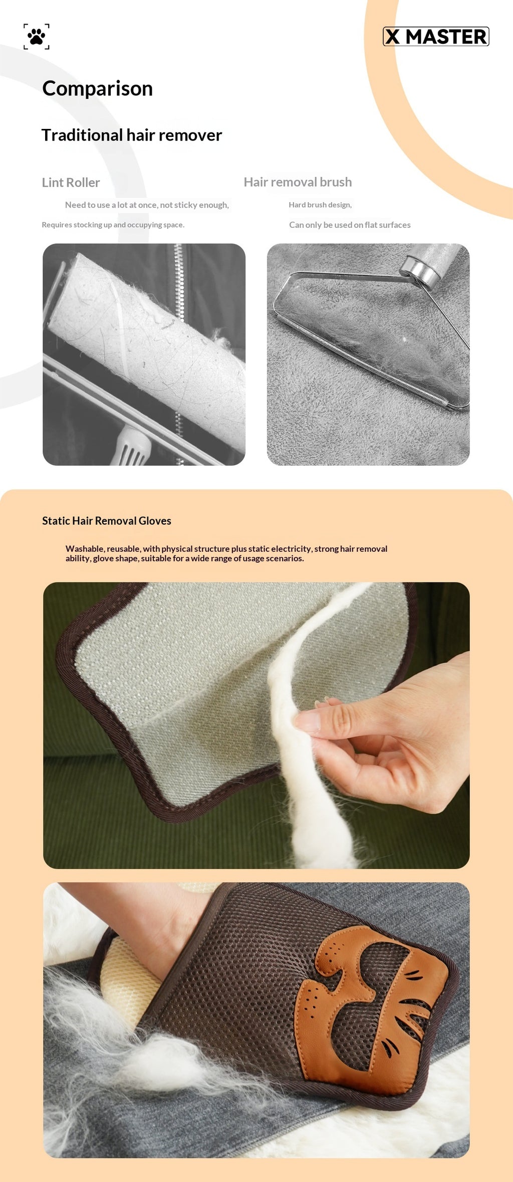 Pet Static Hair Removal Glove