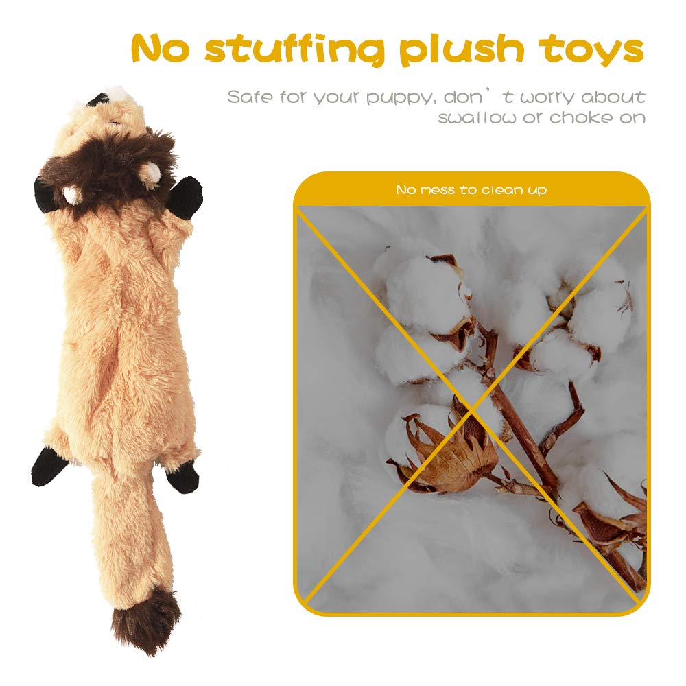 Dog Squeak Toys, No Stuffing Plush Dogs Chew Toy Bundle For Small Medium Large Breed Chewer Tough Durable Squeaky Pet Fetch Puppy Teething C