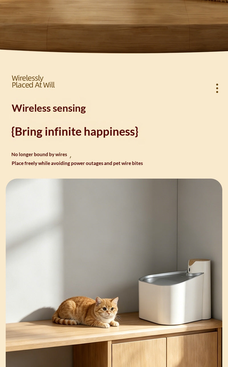 Smart Sensor Wireless Circulating Filtered Pet Water Fountain