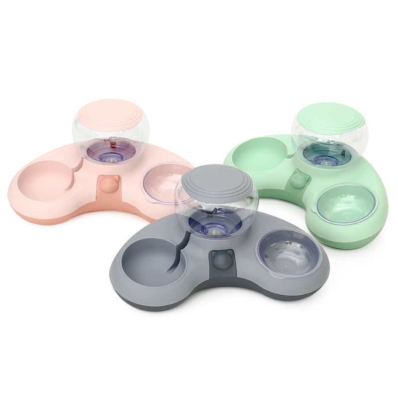 Crescent Automatic Drinking Feeding Double Bowl