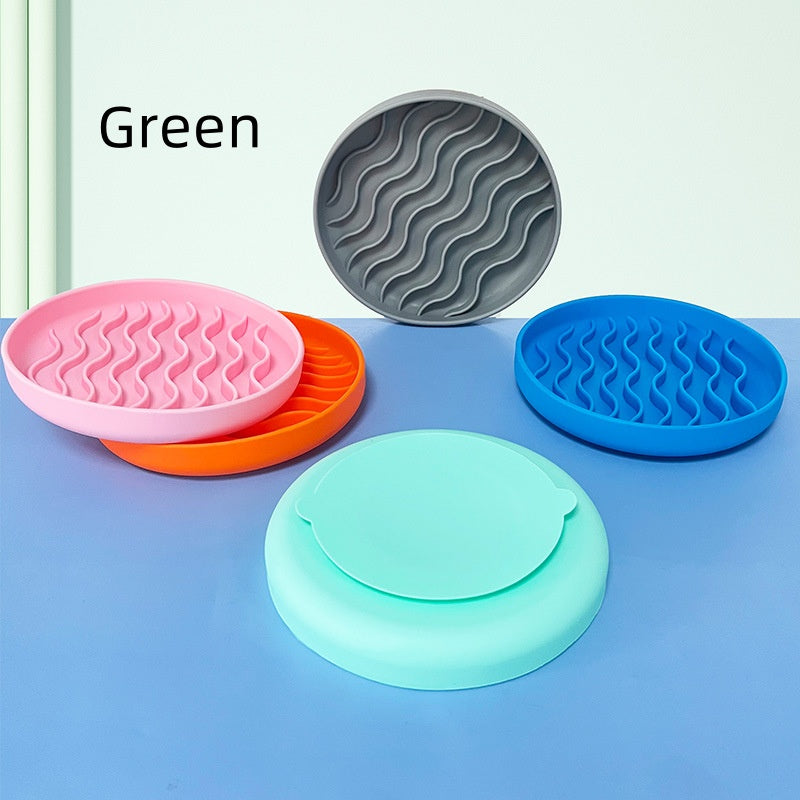 Silicone Pet Slow Food Corrugated Shape Dinner Plate