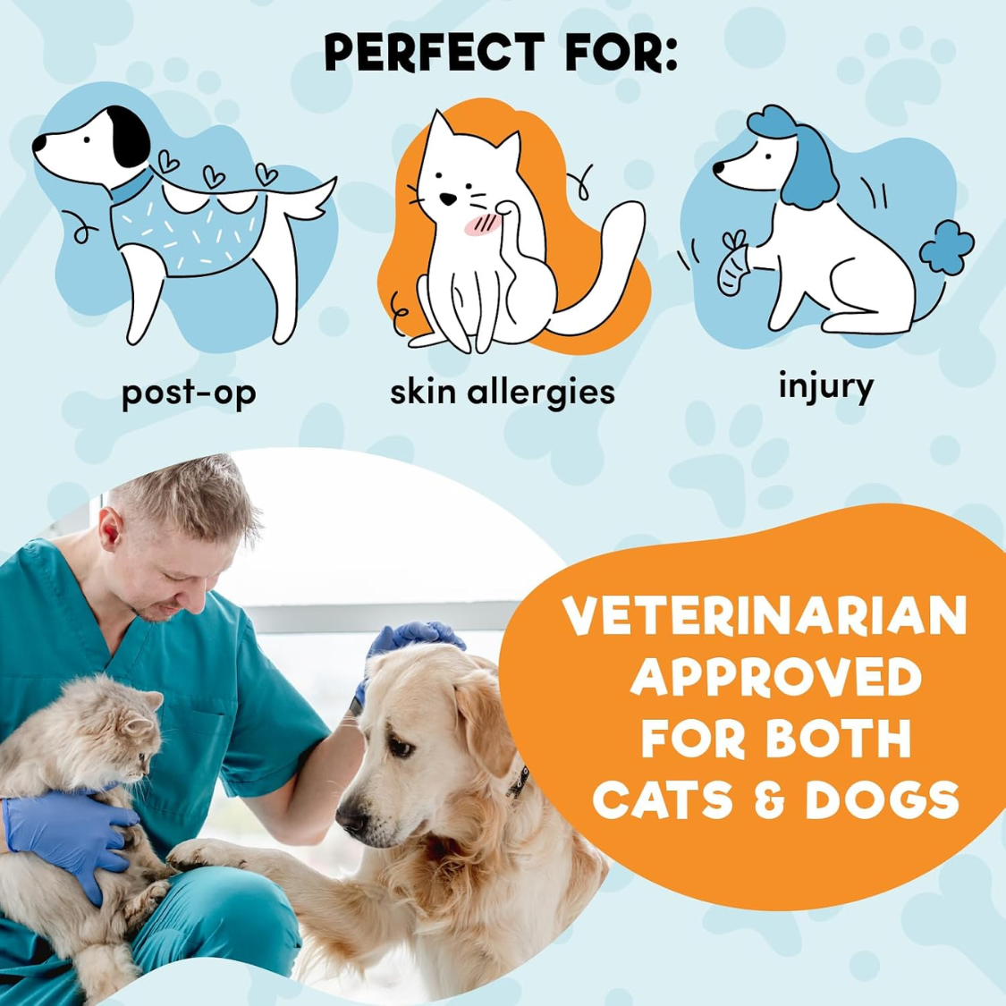 Dog Cone Collar After Surgery Large, Blue