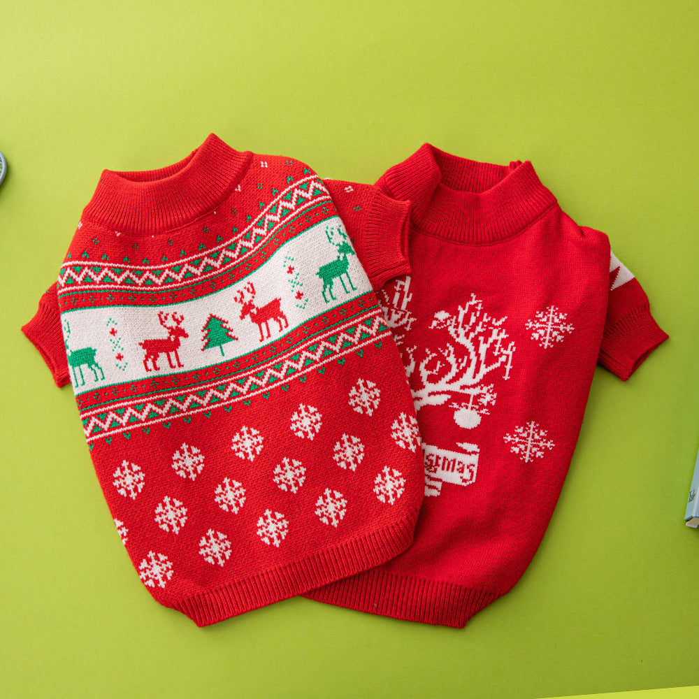 Christmas Tree and Elk Dog Sweater
