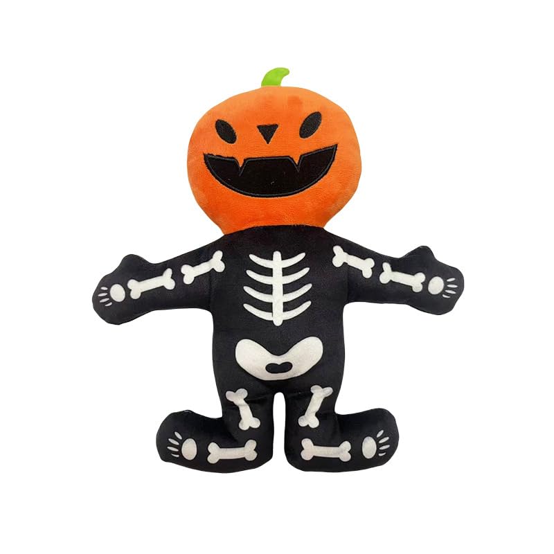 Halloween Pumpkin Skeleton Plush Dog Toy