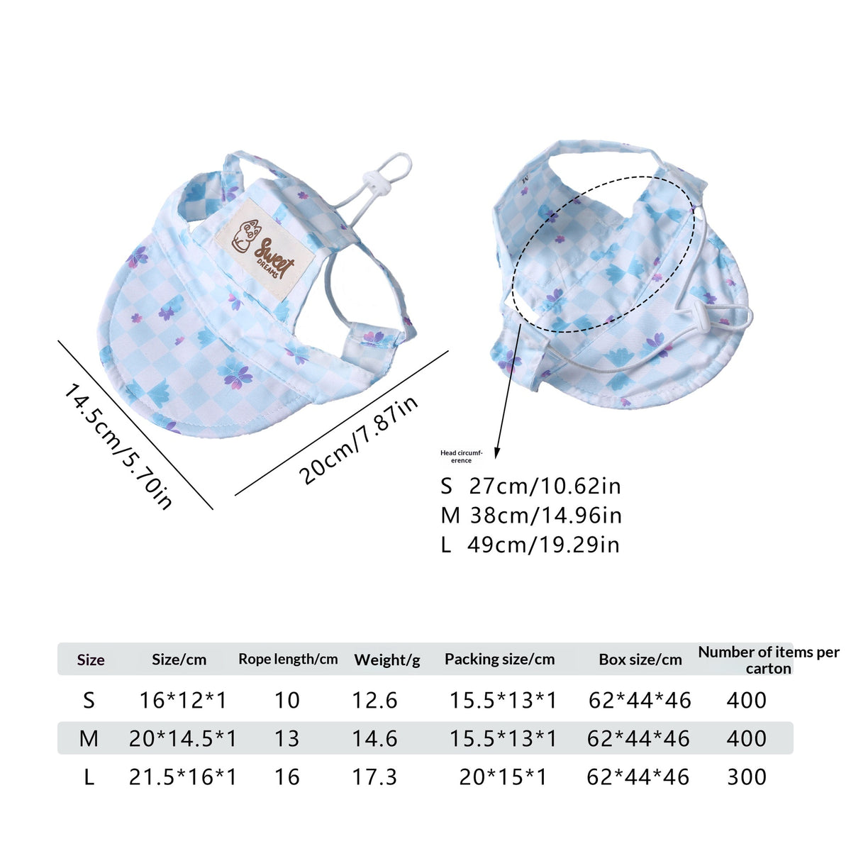 Cartoon Ear-Opening Pet Sun Hat