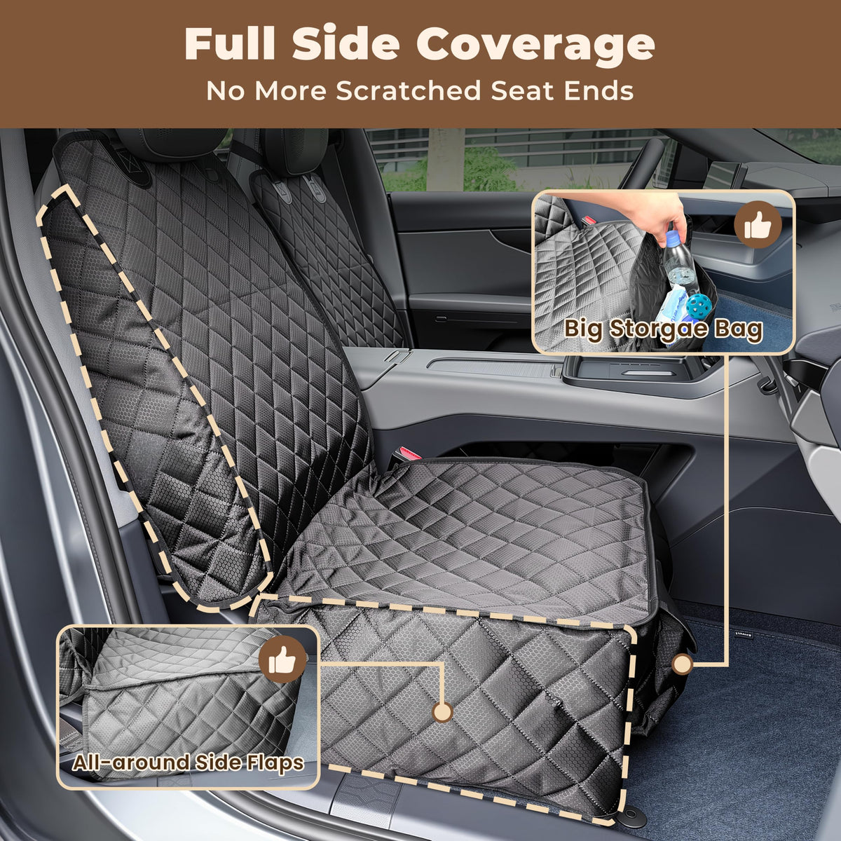 2 Pack Waterproof Dog Front Seat Cover