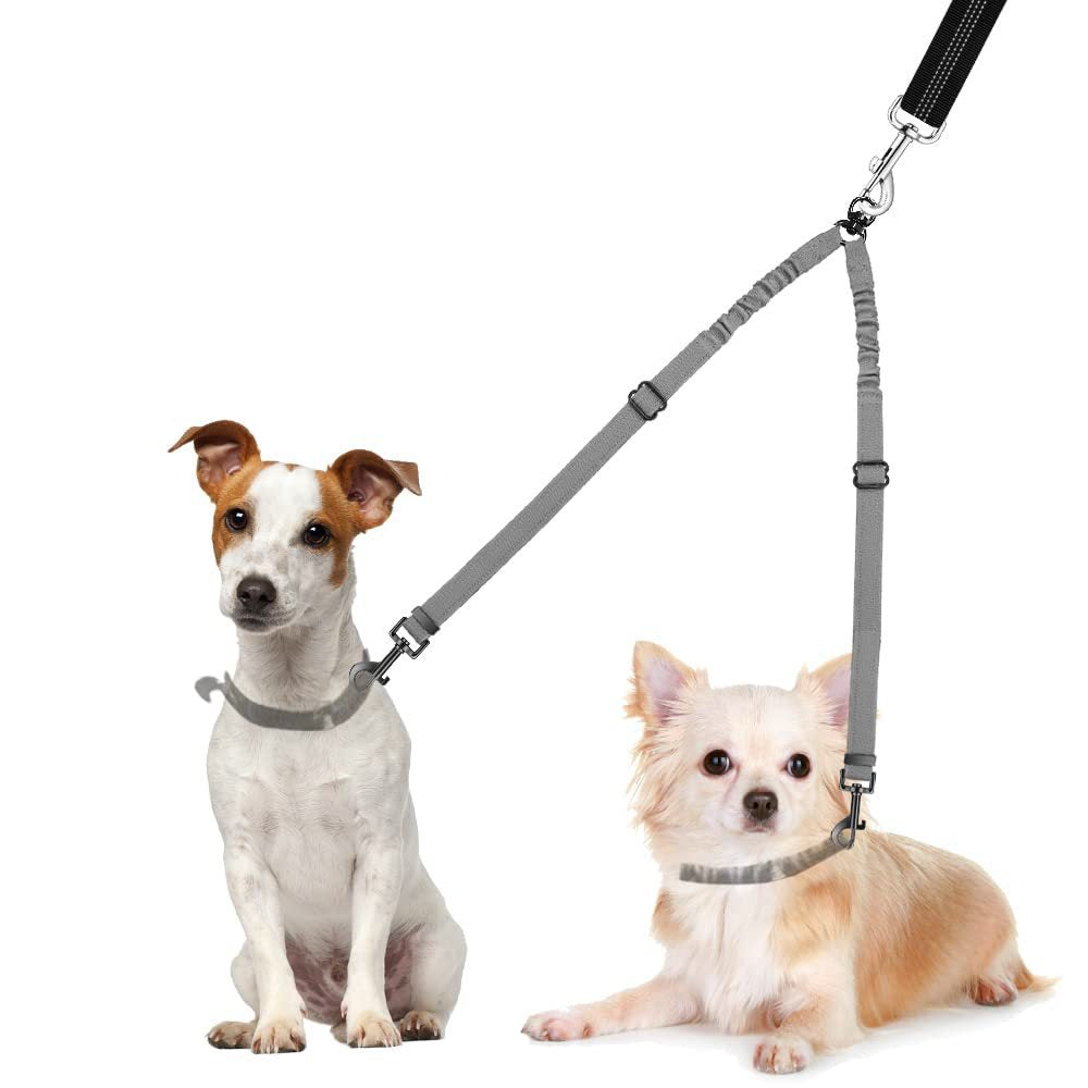 Double Dog Leash With 360 Rotating Reflective Belt