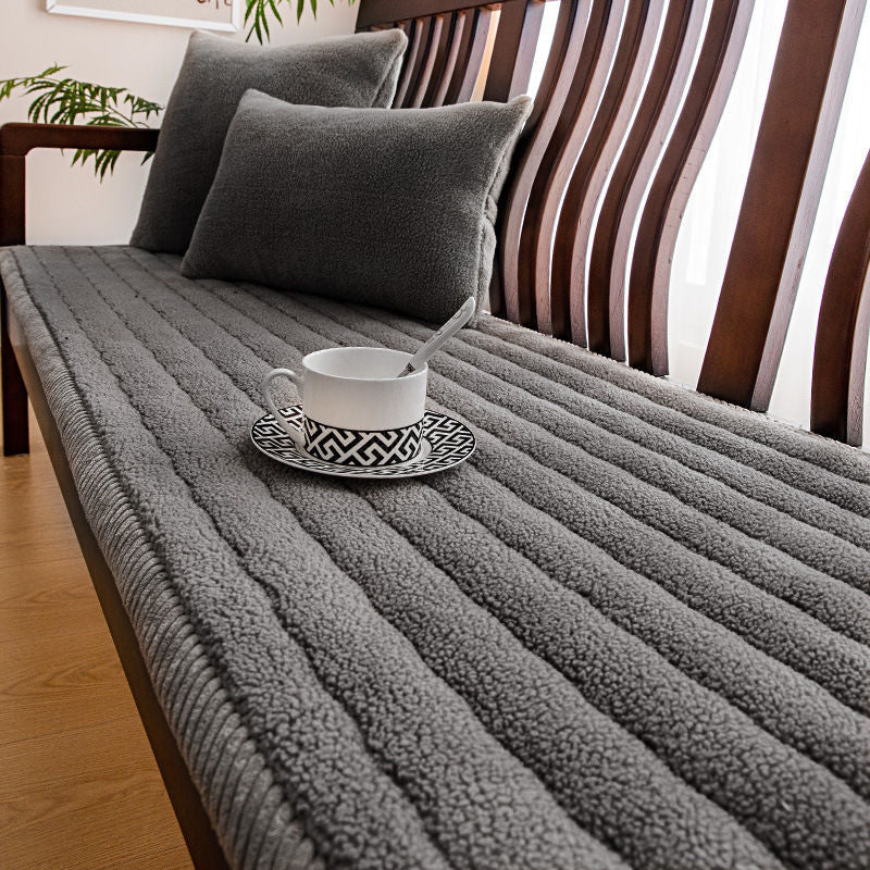 Thickened Non-Slip Plush Slipcover Cushion Pad