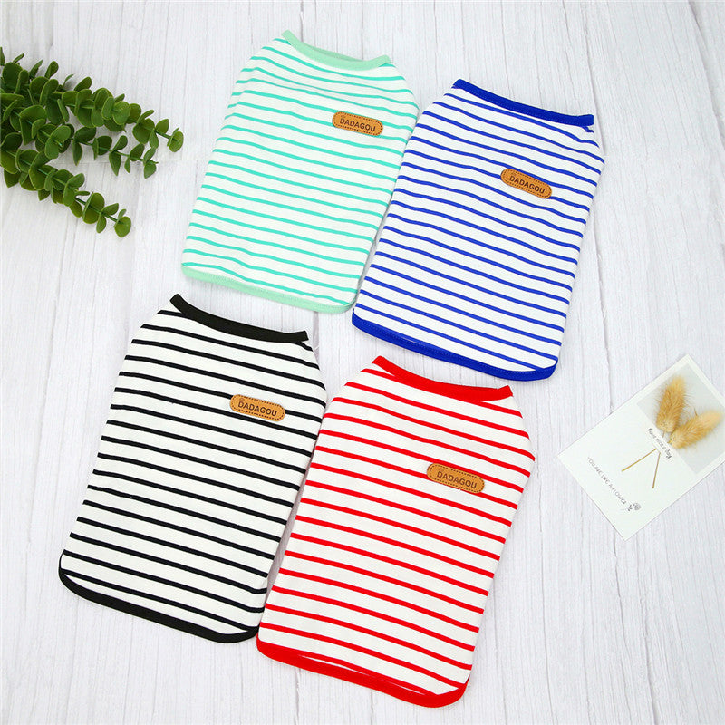 Spring And Summer Casual Striped Pet Vest