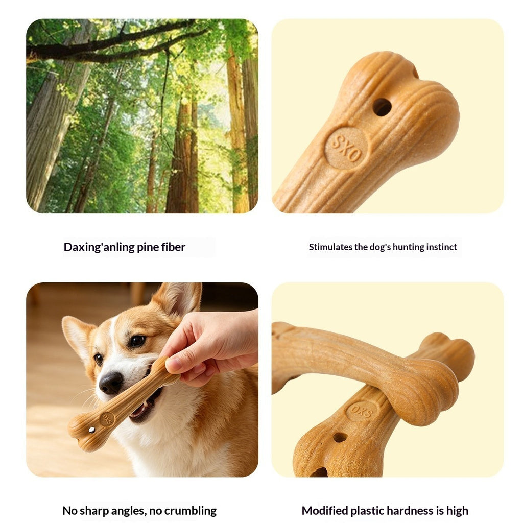 Wood-Plastic Bone Dog Chew Stick