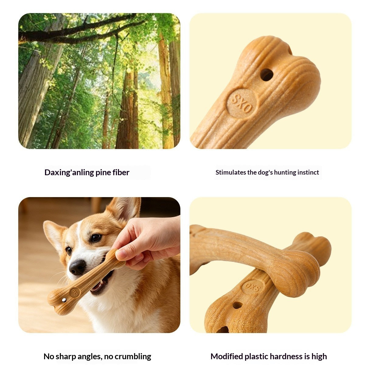 Wood-Plastic Bone Dog Chew Stick