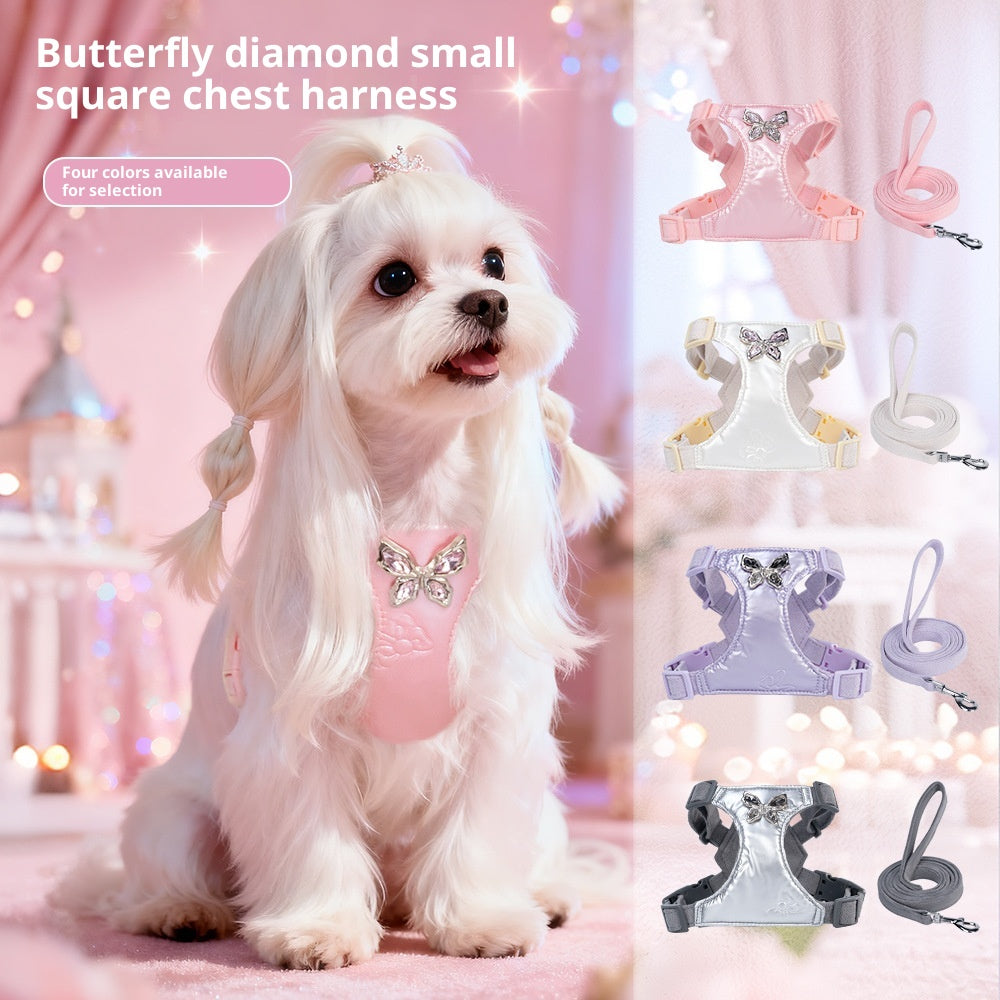 Small Dog Butterfly Chest Strap Leash