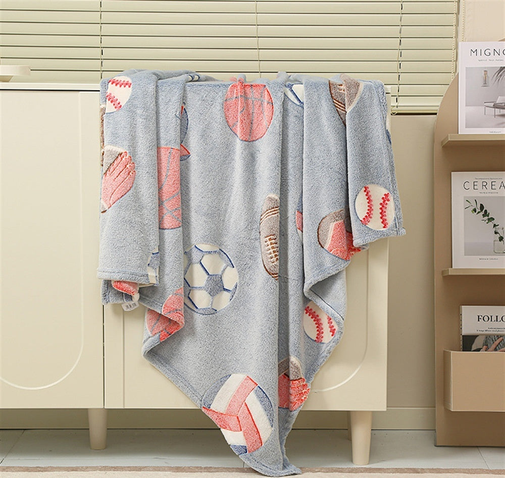 Soft Warm Glow-In-The-Dark Flannel Nap Blanket