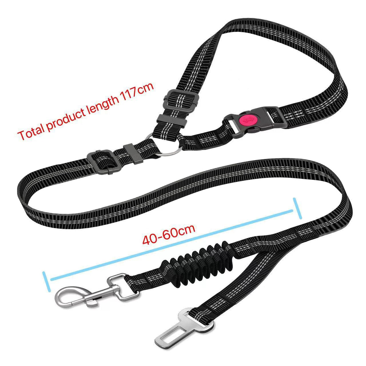 Retractable Dog Leash With Anti-Pull Car Seatbelt