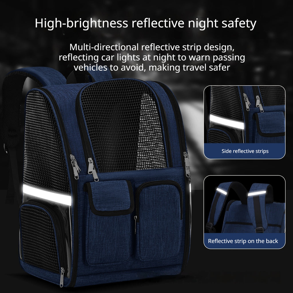 Large-Capacity Portable Transparent Insulated Pet Carrier With Shoulder Straps