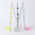 Plush Ball Feather Cat Teaser Stick