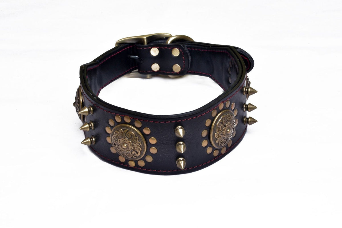 Neck Sleeve Pet Head Layer Alloy Rivets Retro