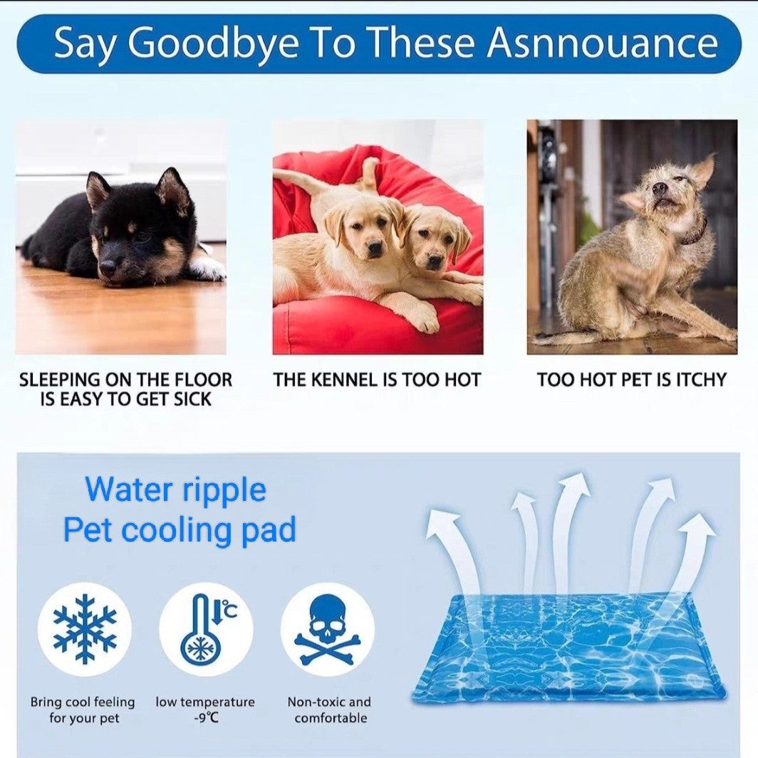 Water-Wave Gel-Sponge Cooling Dog Mat