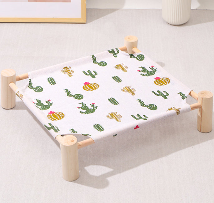 Removable Washable Solid Wood Pet Bed