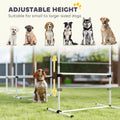 4 Piece Dog Agility Training Equipment For Dog Agility Course With Adjustable Height Jump Bars, Included Carry Bag, & Displacing Top Bar, Wh