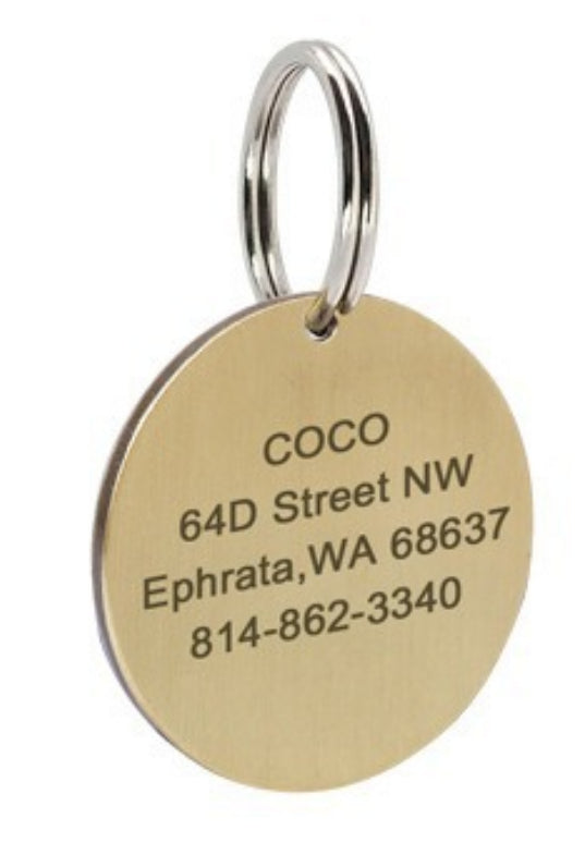 Dog ID Tag Engraved Nameplate Pendant