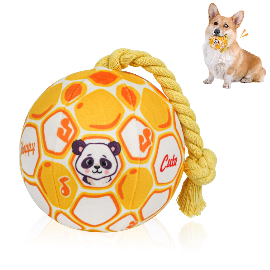 Plush Dog Ball Toy With Knotted Rope