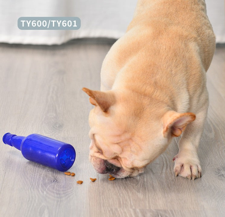 Pet Toy Bite-Resistant Throwing Puzzle Artifact Puppy Small Dog Food Leakage Wine Bottle
