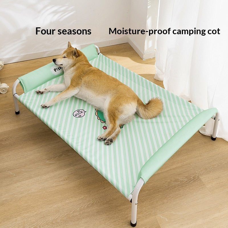 Cartoon Striped Camping Bed For Medium To Large Dogs