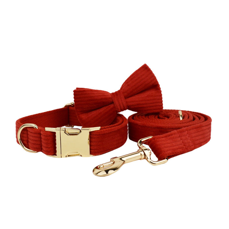 Corduroy Pet Collar Traction Rope