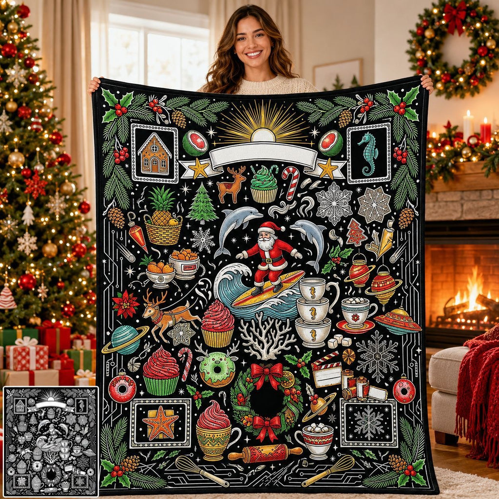 Christmas DIY Coloring and Doodling Blanket