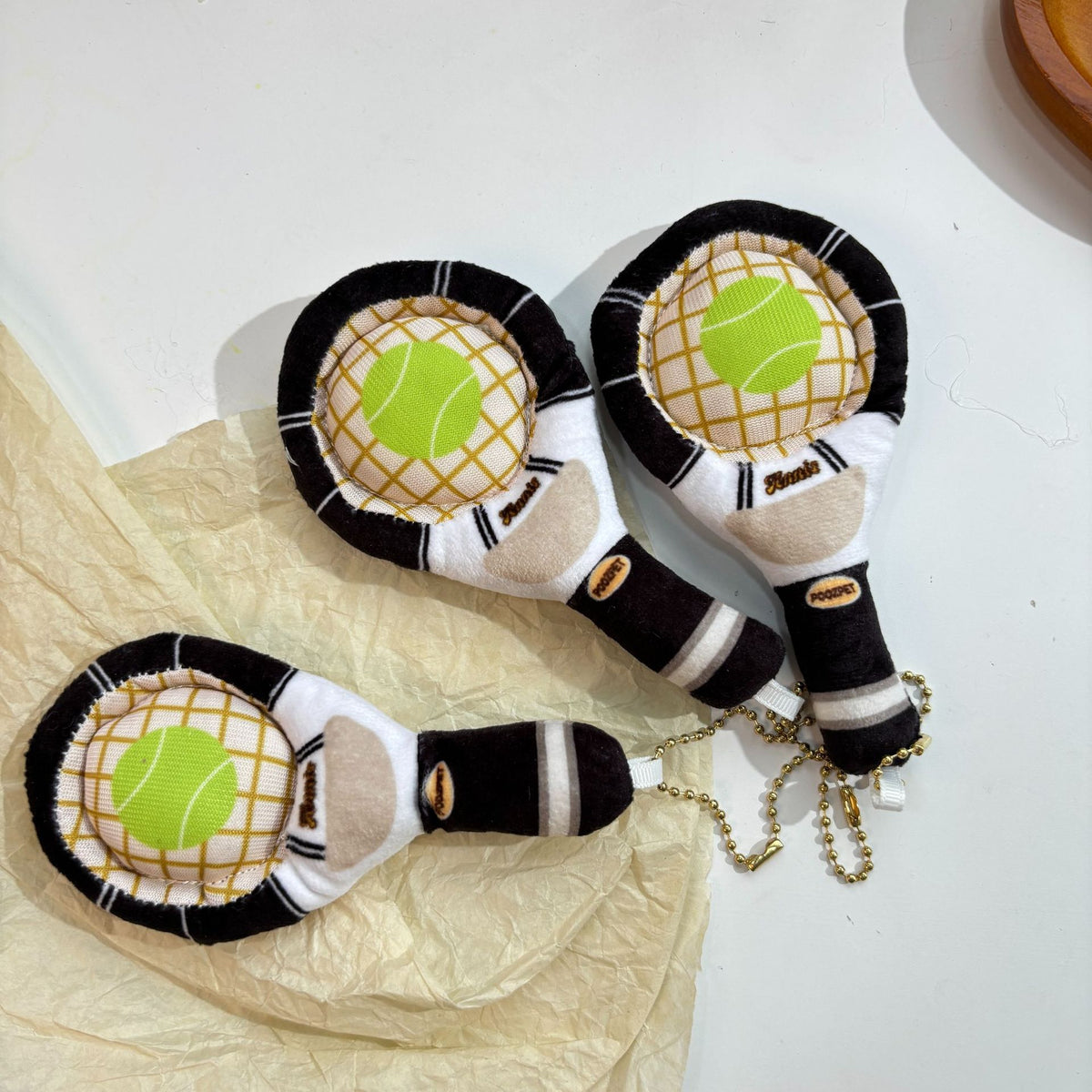 Interactive Tennis Racket Plush Dog Toy
