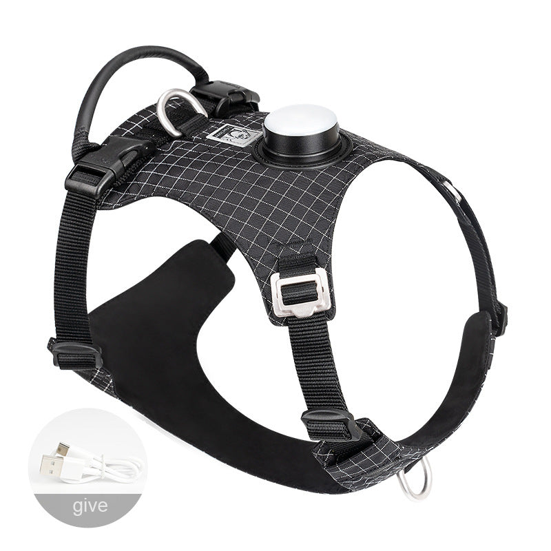 Dog Chest Harness Traction Led Outdoor Night Light