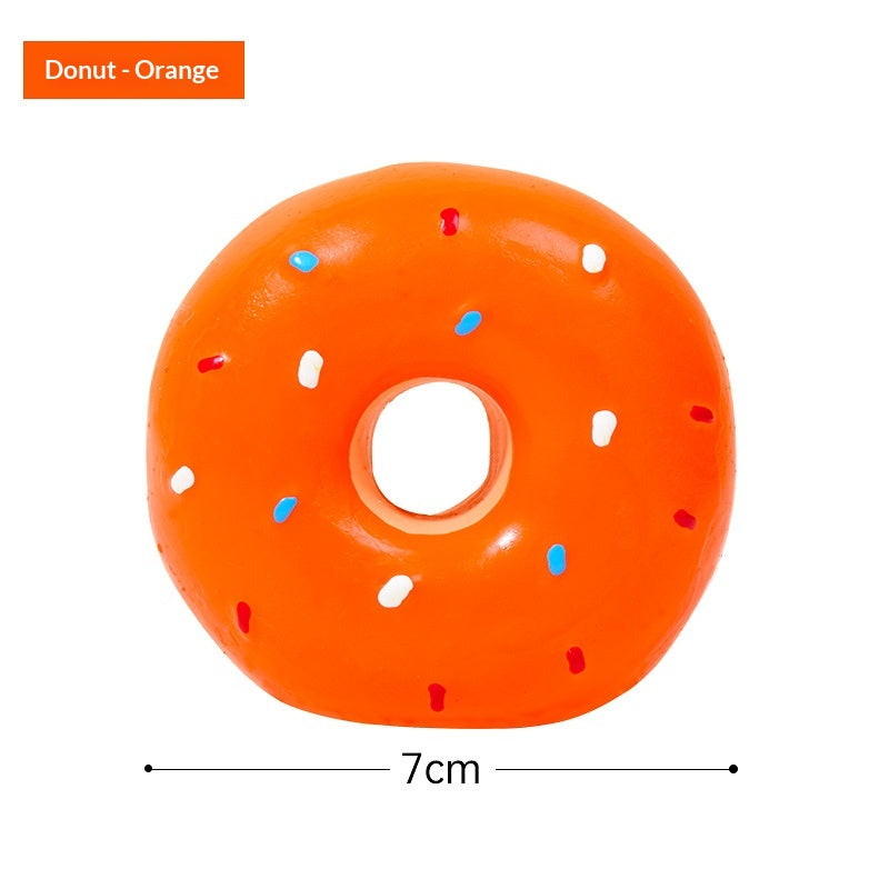 Multi-Color Realistic Latex Donut Pet Toy