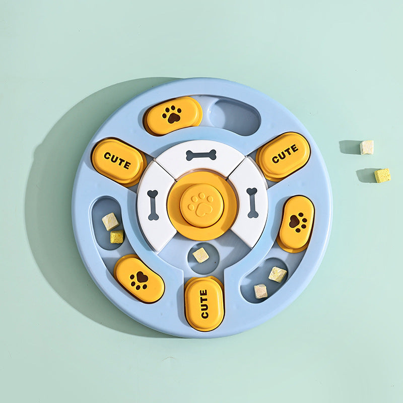 Blue And Yellow Round Pet Puzzle Toy