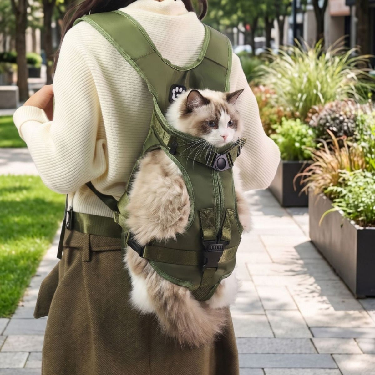 Fabric Dog Carrier Backpack for Outdoors