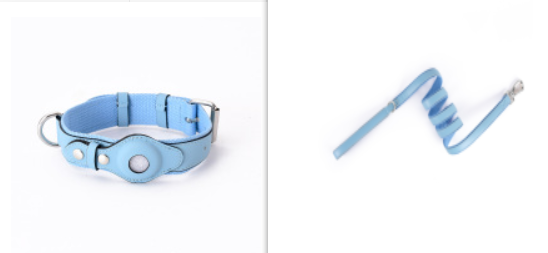 Leather Pet Collar With Tracker Cover