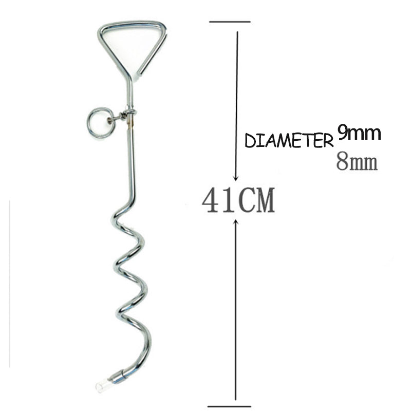 Dog Tie Out Stake Durable Silver Spiral Anchorstake Secure Outdoor Tethering For All Cable Leash Chain Camping Yard Rust Resistant Easy Inst