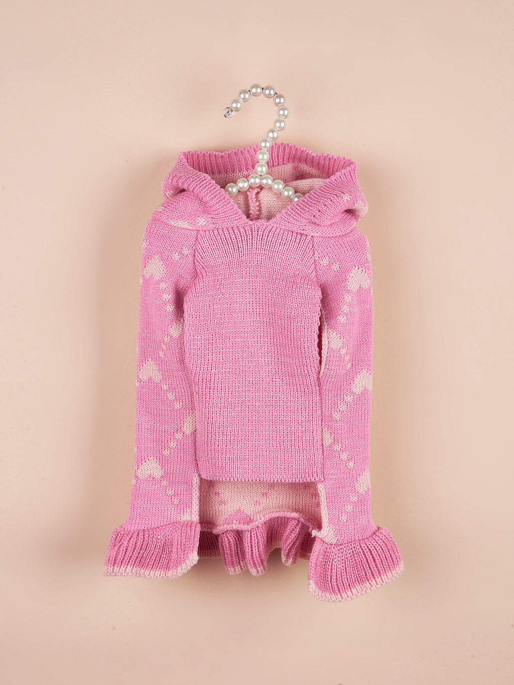 Small Dog Winter Knit Hoodie Dress