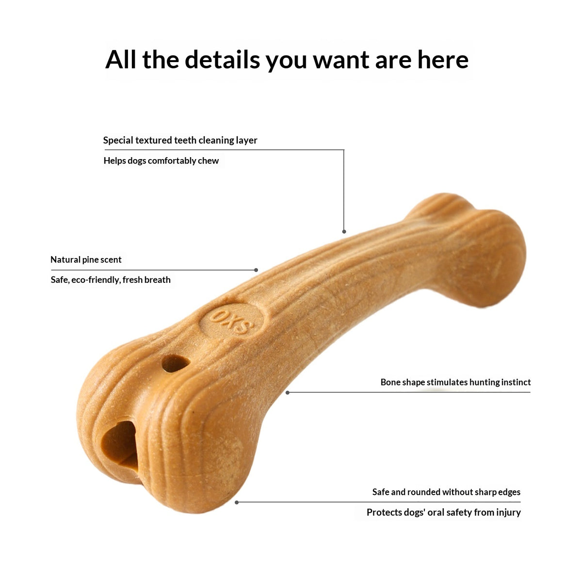 Wood-Plastic Bone Dog Chew Stick