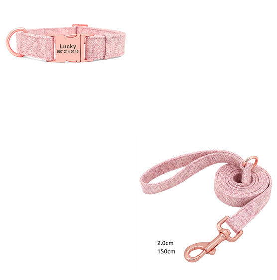 Pet Dog Collar Engraving Anti-Lost Traction Rope Supplies