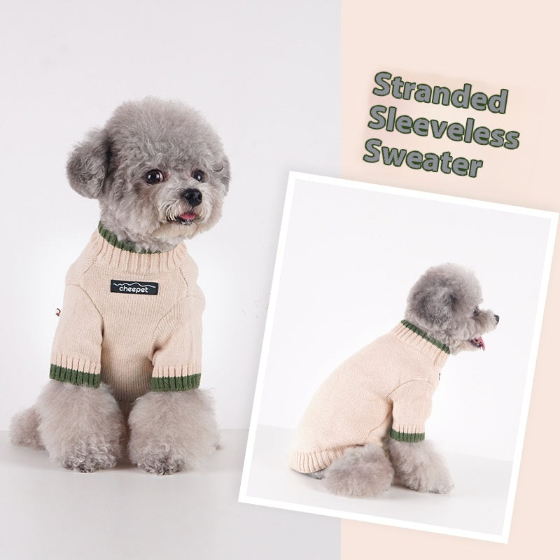 Fall Winter Two-Leg Contrast Color Pet Sweater