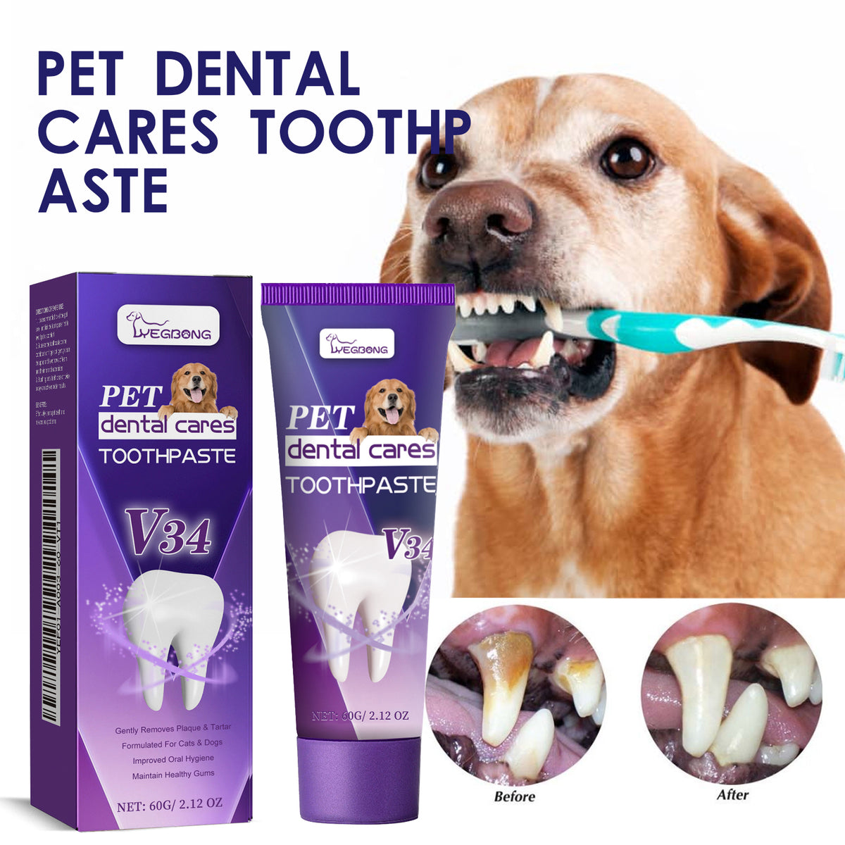 Pet V34 Toothpaste 60G 1Box