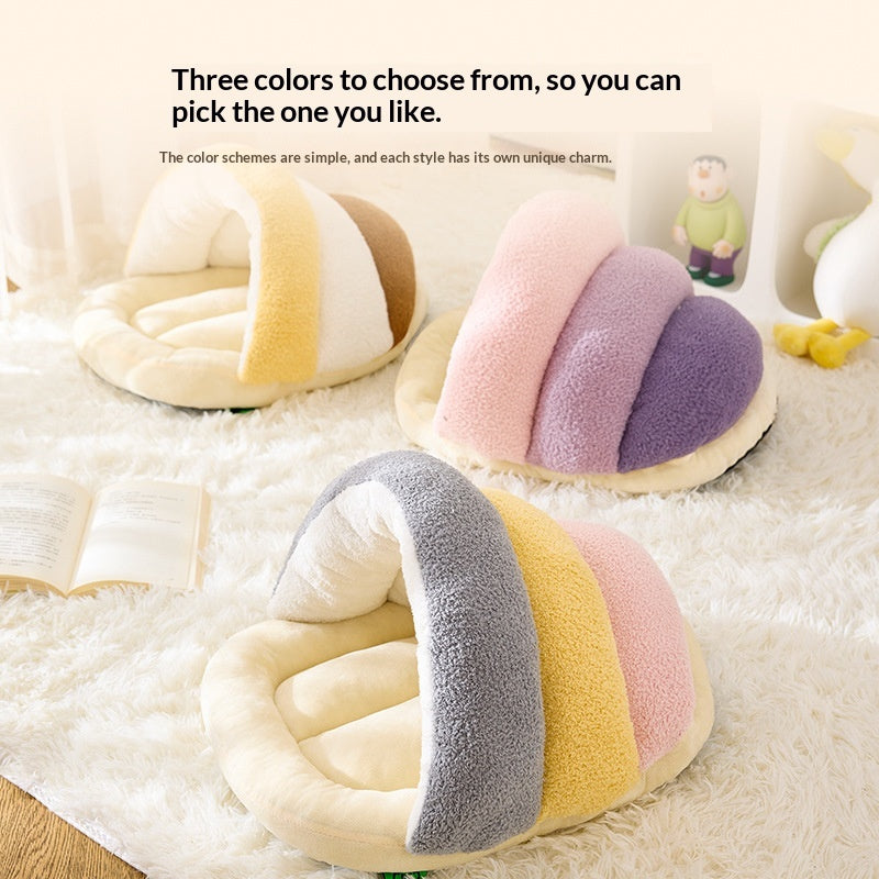 Warm Semi-Enclosed Slipper Pet Bed